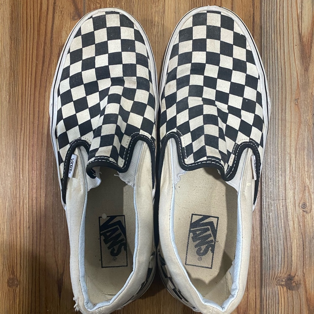 Checkered Slip On Vans